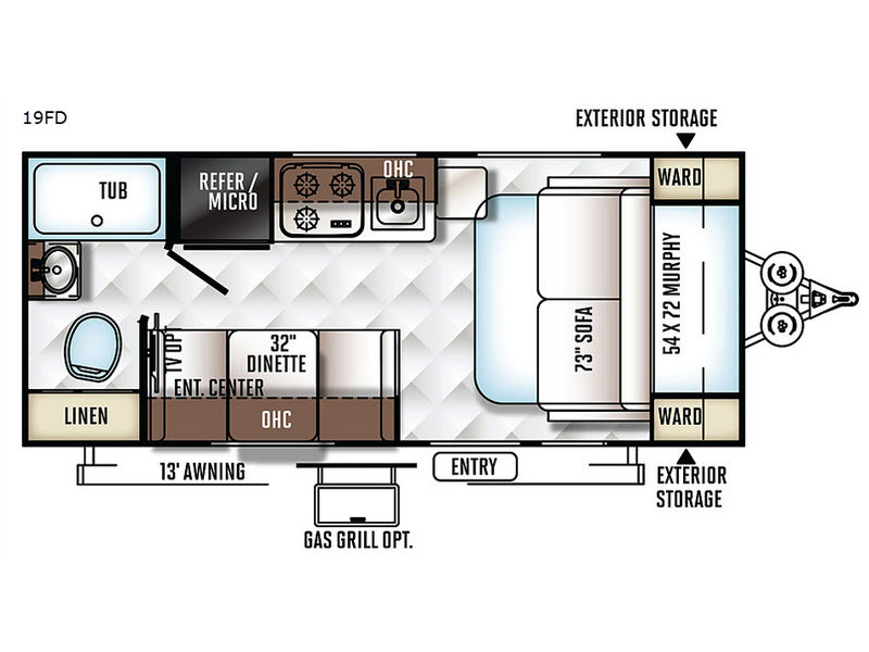 Forest River Flagstaff E-Pro Travel Trailer 19FD Floorplan