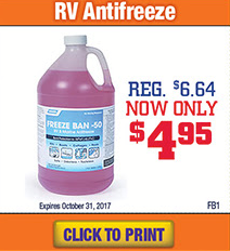 Wilkins RV Parts and Service Antifreeze Sale