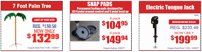 Wilkins RV Christmas Parts Specials Coupons 2