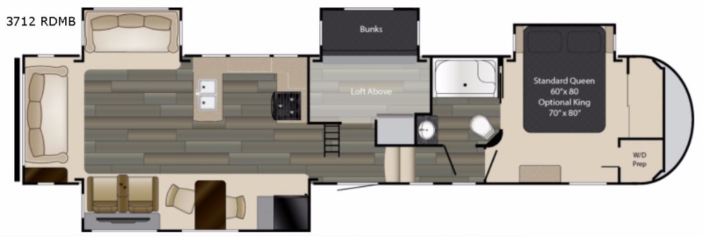 Heartland Gateway Fifth Wheel Middle Den