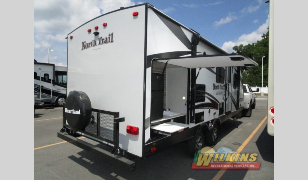 Heartland North Trail Travel Trailers New RV Brands Victor, NY RV Dealer Outside Kitchen