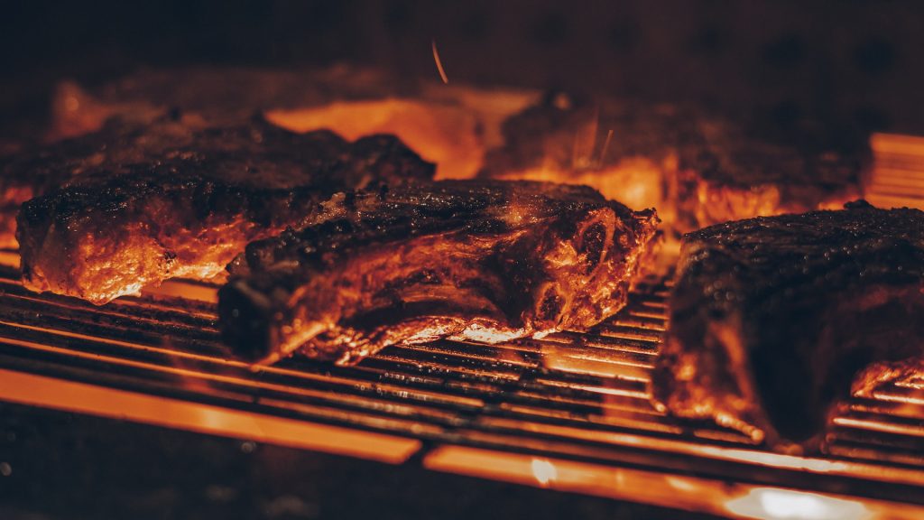 barbecue cooking on a grill