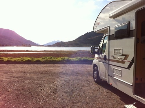 Motorhome parked in nature